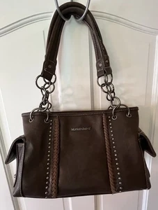 Montana West Bolso de Mano de Hombro Oculto de Cuero Marrón con Tachuelas - Imagen 1 de 10