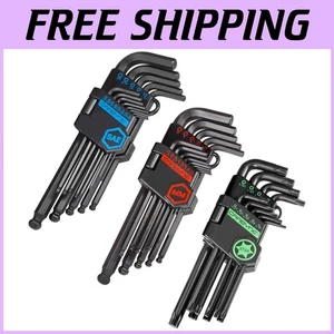 35-Piece Long Arm Ball Hex Key Set - Heat Treated S2 Steel - Picture 1 of 11