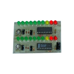 MONTATO Indicatore livello sonoro VU Meter Stereo 10+10 LED LM3915 12V DC - Picture 1 of 1