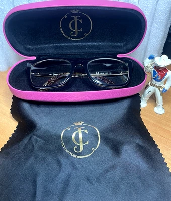 Juicy Couture ~ Eyeglasses JU 130  ~ Hot Pink Case+ Cheetah Frames ~ Juicy - Image 1 of 4
