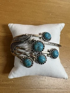 JTV Designer Sterling Silver 925 Turquoise Large Cuff Bracelet BBJ Southwestern - Picture 1 of 15