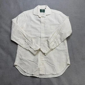 Gitman Bros Vintage Seersucker Shirt Men's 15.5 Beige Striped Long Sleeve - Picture 1 of 13