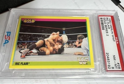 1992 Merlin Ric Flair Card #26 WWF Wrestling Gold Series PSA 8 RARE!! - Image 1 of 3