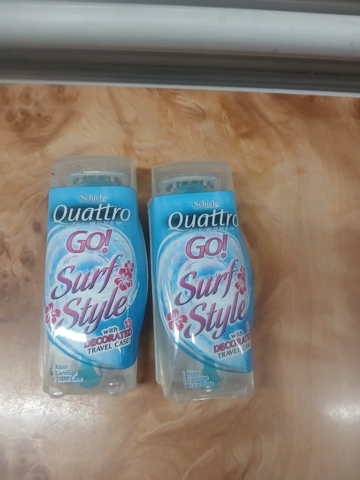 Pair Of Schick Quattro Women Go! SURF STYLE Floral Decorated Travel Case... - Image 1 of 4