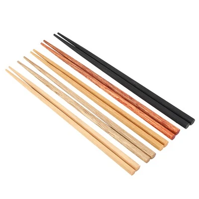 5x Multicolored Natural Logs Wooden Paint Handmade Reusable Chopsticks With Gift - Bild 1 von 4