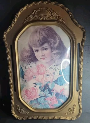 ÚNICO ANTIGUO VICTORIANO BURBUJA VIDRIO 21" × 13" MARCO Y CUÁL ES EL MÁS DULCE Foto 1 de 4