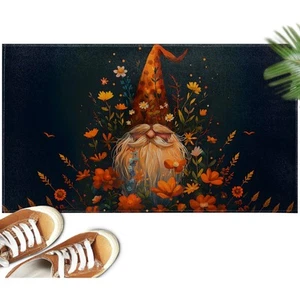 Autumn Gnome Floral Indoor Doormat Non-Slip Welcome Mat 17x29.5 Inch Quick Ab... - Picture 1 of 7
