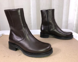 NEW La Canadienne Womens Luna Lug Sole Waterproof Boot/Zip US 7.5 Brown Leather - Picture 1 of 23