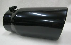 5" ENTRADA X 6" SALIDA X 12" LARGO BRILLO NEGRO ESCAPE PUNTA - Imagen 1 de 5