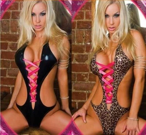 Sexy Women Leopard Girl Uniform Outfit Fancy Dress Lingerie Cosplay Costume USA - Picture 1 of 14