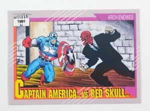 1991 Impel Marvel Comics Trading Card Captain America Vs Red Skull #115 - Picture 1 of 2