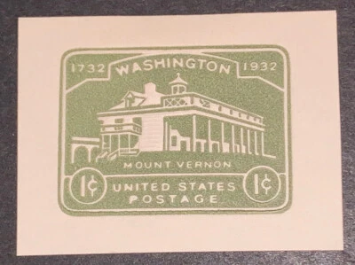 Travelstamps: US Stamps Cut Square Scott #U523 Mount Vernon Mint Hinged - Image 1 of 4