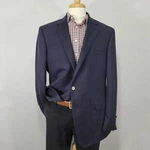 Samuelsohn Men's Sport Coat Blazer SB GARNER Navy Colombo ICEWOOL 150s 46L - Picture 1 of 14