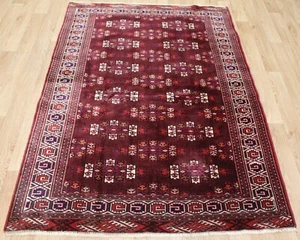 Alfombra tribal turcomana antigua hecha a mano con tejido fino 180 x 125 cm - Imagen 1 de 12
