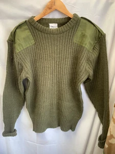Vintage Británico Ejército Od Verde Oliva Tirador Sobre Comando Suéter Lana - - Imagen 1 de 15