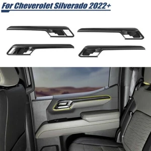 Carbon Fiber Door Handles Panel Cover Trim For Chevy Silverado/GMC Sierra 2022+ - Picture 1 of 12