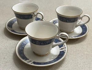 VTG Carico Fine China Gold Renaissance 7951 - Set Of 3 Each Cups & Saucers Japan - Picture 1 of 18
