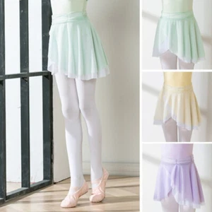 Girls Kids Ballet Dance Skirt Ruffle Swing Latin Cha-Cha Practice Dancewear - Picture 1 of 7