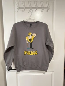 Vintage Purdue Sweatshirt Purdue Boilermakers Crewneck Gray Size Large - Picture 1 of 2