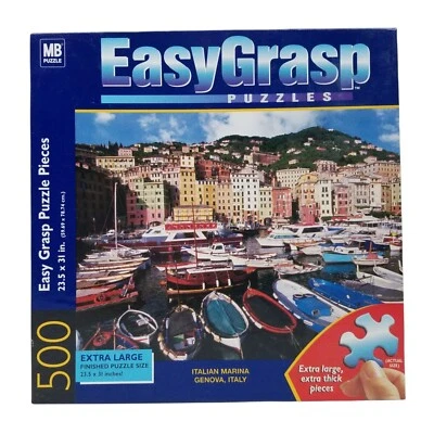 Milton Bradley Hasbro Puzzle Italian Marina Genova Italy 500 Piece Easy Grasp - Image 1 of 4