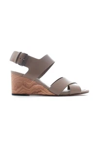 Vince 'Gwyn' Leather Wedge Sandals / Pumice / RRP - Picture 1 of 7