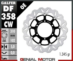 Galfer Front Brake Disc WAVE FLOATING FULL 310x5mm SUZUKI GSX R 750 2008>2010 - Picture 1 of 1