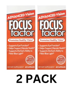 2 Pack Focus Factor Advanced Vision, 60 Capsules Ea, Exp 2/26 NWOB - Picture 1 of 4