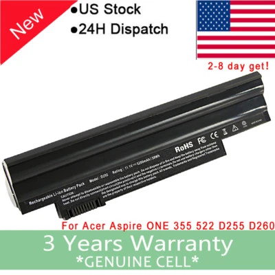 Replace Battery For Acer Aspire One D255 D255E D260 D257 PAV70 522 722 D255-2509 - Image 1 of 4