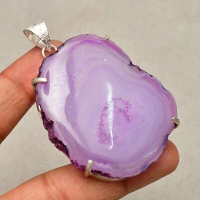 Ciondolo gioiello fatto a mano argento sterling 925 pietra preziosa quarzo so... - Immagine 1 di 4