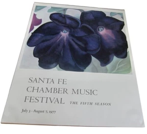 VTG 1977 Santa Fe Chamber Music Festival Poster Georgia O'Keeffe Purple Flower - Picture 1 of 3