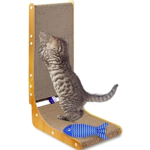 Katzen Kratzbrett, Katzenspielzeug, Kratzpappe 68cm für Katze, L-Form - Bild 1 von 10