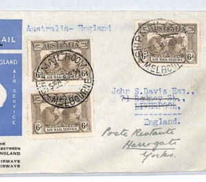AUSTRALIA Air Mail 1934 Cover QANTAS FIRST FLIGHT 6d Sepia DIFFERENT SHADES YL32 - Picture 1 of 12