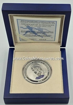 GREECE 2024 OLYMPIC GAMES 2004 ANNIVERSARY SILVER PROOF COIN - Image 1 of 4