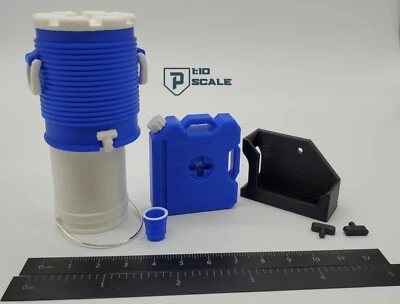 RC 1/10 Scale Water Cooler, Bucket, Can, Air Freshener Miniature Accessory Pack - Image 1 of 4