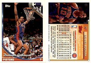 1994 Topps DENNIS RODMAN Basketball Card 77 Detroit Pistons