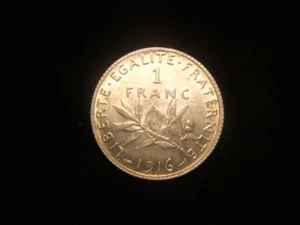 FRANCE. 3rd REPUBLIC. 1 FRANC "Semeuse" 1916. Choice. - Picture 1 of 2