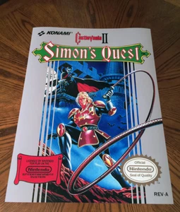 Castlevania II 2 Simons Quest NES box art video game 24" poster print nintendo - Picture 1 of 5