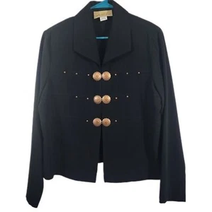 💞VINTAGE BLACK- JACKET with the wester style metal clasps SUPER CUTE❣️ - Picture 1 of 6