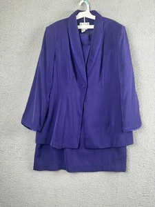 GMI Skirt Blazer Suit Womens 18W Plus Size Purple One Button Lined Stretch Zip - Picture 1 of 21