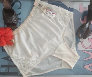 VANITY FAIR Vintage Elfenbein Nylon & Spitze Höschen - Gr. 7 M/L - Bild 1 von 10