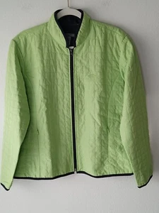 Oleg Cassini *PXL Neon Green & Navy Blue Zip Front Jacket 2 Zip Pkts. Exc. Cond. - Picture 1 of 10