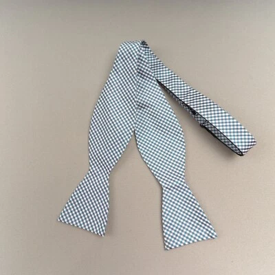 Pajarita Wembley mezcla seda azul cuadros autocorbata ajustable Foto 1 de 4