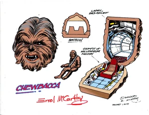 STAR WARS GALOOB Chewbacca & Cockpit Micro Machines Playset Signed E McCarthy - Picture 1 of 2