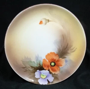 Noritake Hand Painted China Plate Orange & Lavender Poppies 7 1/2" - Picture 1 of 4
