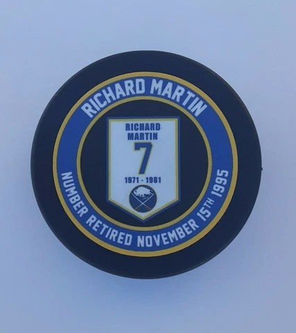 Buffalo Sabres Rick Martin Retired Number Banner Puck Cover