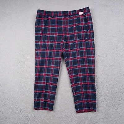 Pantalones Talbots Mujer 16P Petite Tartán Cuadros Mezcla Lana Hampshire Tobillo Foto 1 de 4