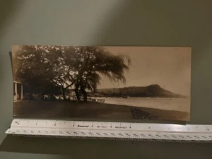 c1914 miniature yardlong photograph Diamond Head Honolulu Hawaii 9.5” photo - Picture 1 of 2