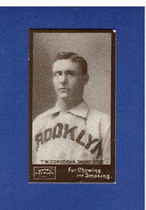 TOMMY CORCORAN, Brooklyn Grooms/Dodgers|1895 Mayo Cut Plug N300 REPRINT 1986 GD