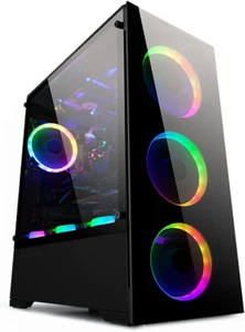 B-Voguish Gaming PC Case with Tempered Glass Panels, USB3.0, Support E-ATX, ATX, - Picture 1 of 12