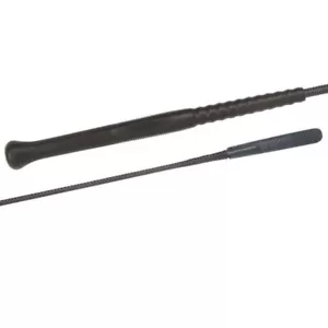 Frusta a mano FLECK Dressage tessuto nylon 120 cm con flapper in pelle 10 cm e impugnatura ERGO - Foto 1 di 4